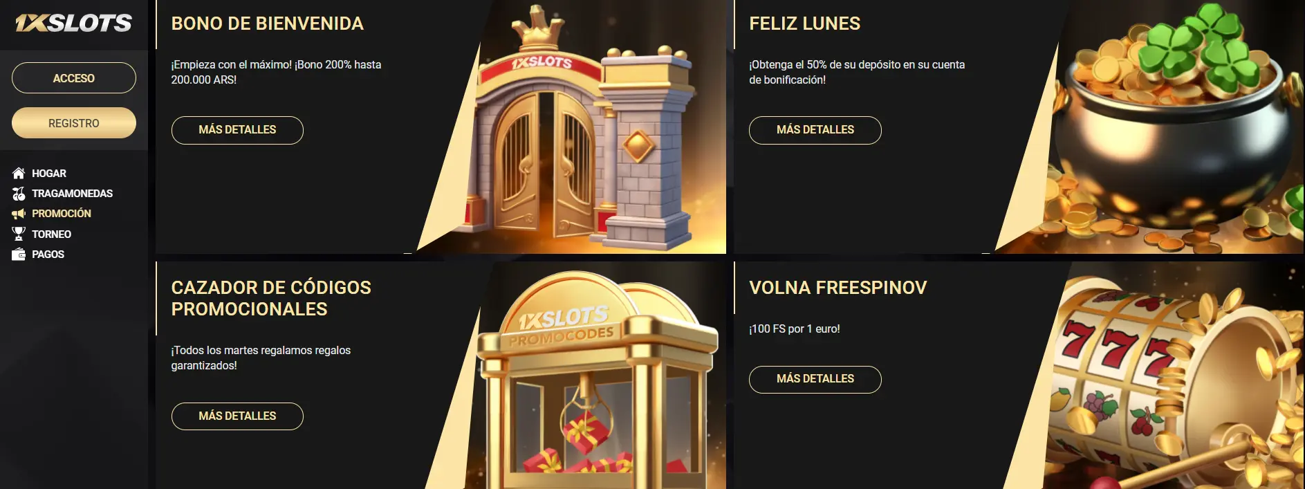 Bonos de 1xSlots